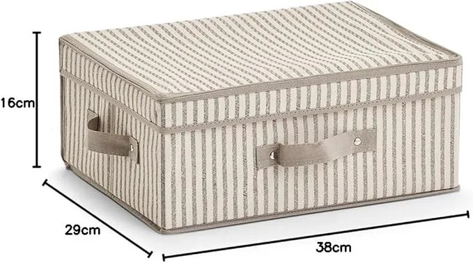 Zeller Present Pevný úložný box na oblečení, na textil, pod postel, proužek, 38x29x16cm