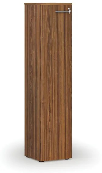 Úzka kancelárska skriňa PRIMO WOOD, 1781 x 400 x 420 mm, orech