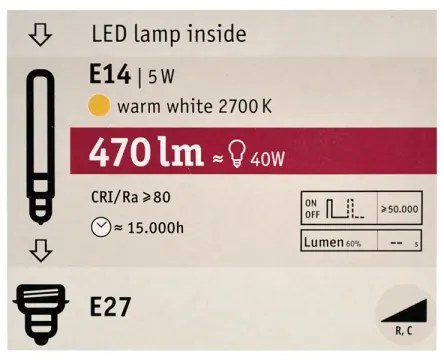 LED Stmievateľná žiarovka MOSAIC G125 E27/5W/230V 2700K - Paulmann 28747
