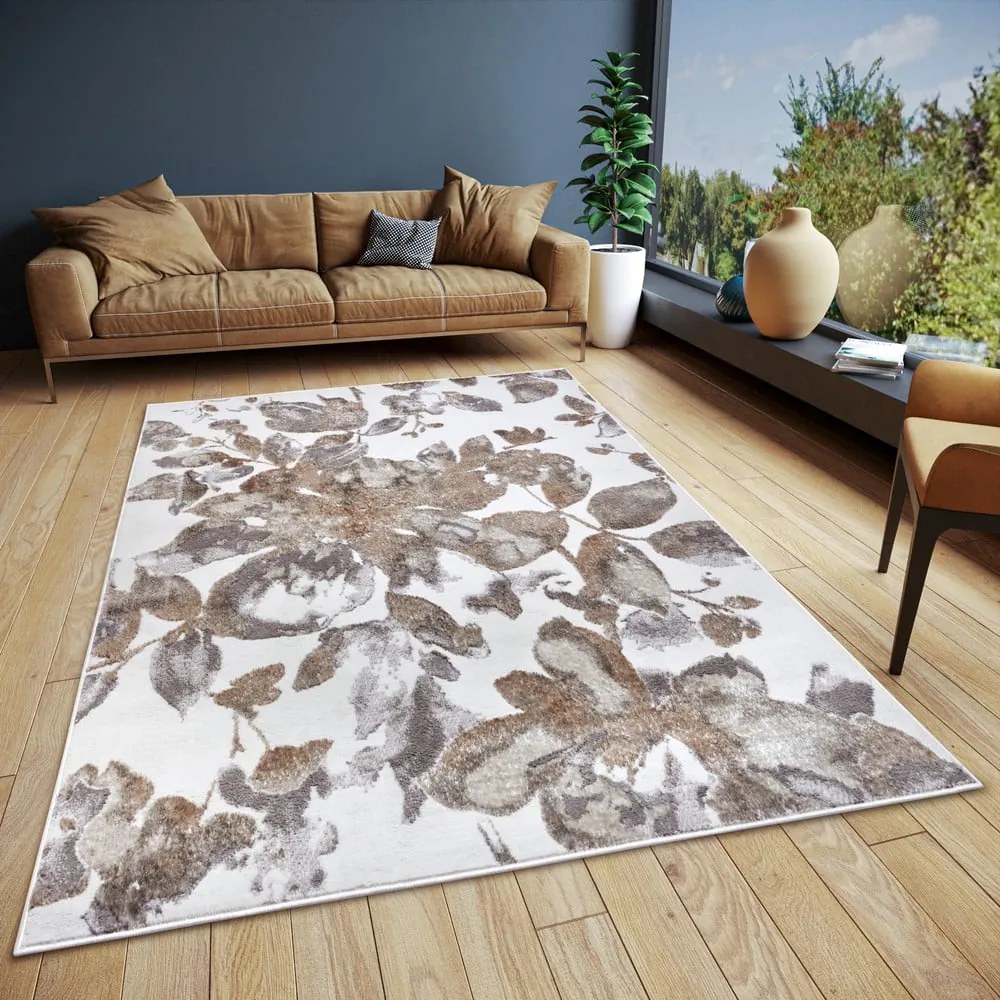 Sivo-hnedý koberec 200x280 cm Shine Floral – Hanse Home