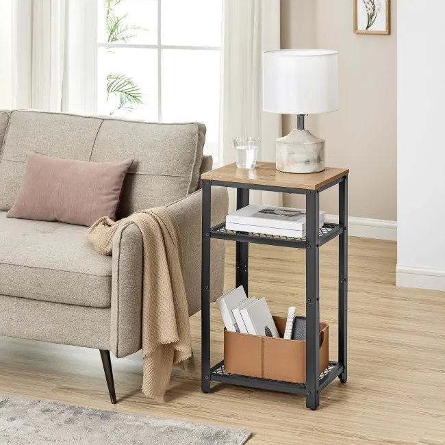 Príručný stolík OSKAR LET075B11 hnedý / čierny