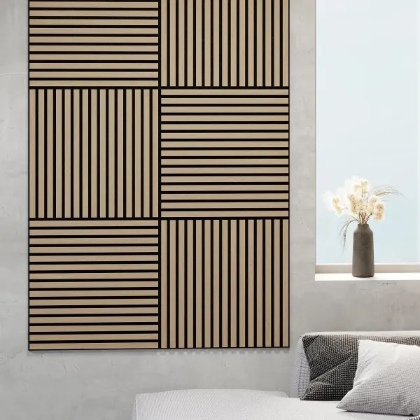 BATH DELUXE 54-060-08-86-12 - SADA 4x Akustický obkl. panel DANVIKEN 60x60 cm dub