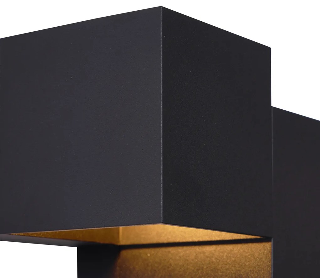 Moderná nástenná lampa čierna 2-svetlá - Transfer Double