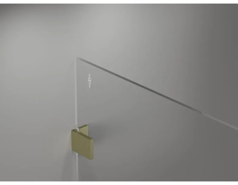 Mexen Lunar sprchová stena ľavá 100 x 200 cm, 8mm číre sklo, zlatá matná, 830-100-000-55-00-L