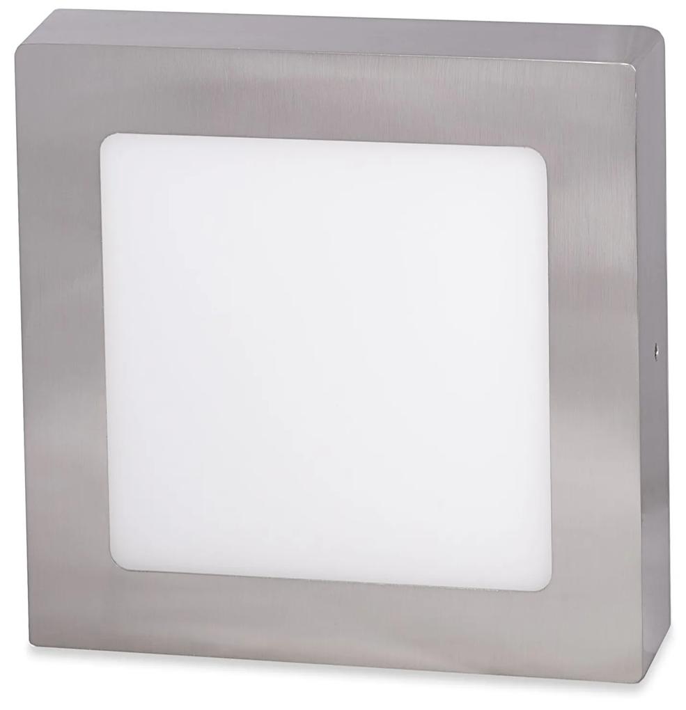 Ecolite Strieborný prisadený LED panel hranatý 175 x 175mm 12W Farba svetla: Denná biela LED-CSQ-12W/41/CHR