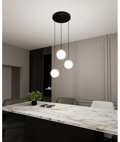 Luster na lanku ROYAL 3xE14/10W/230V pr. 30 cm čierna