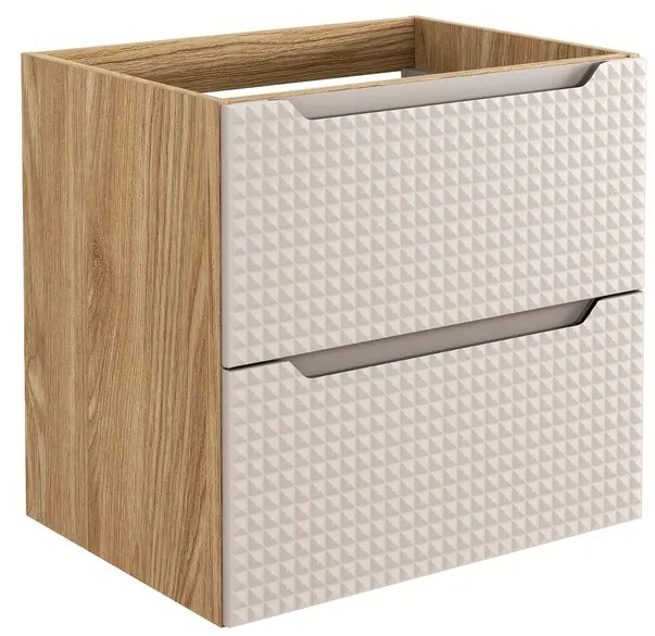 Závěsná skříňka Luxor Beige Trust s deskou a umyvadlem 120 cm černá/dub olejovaný