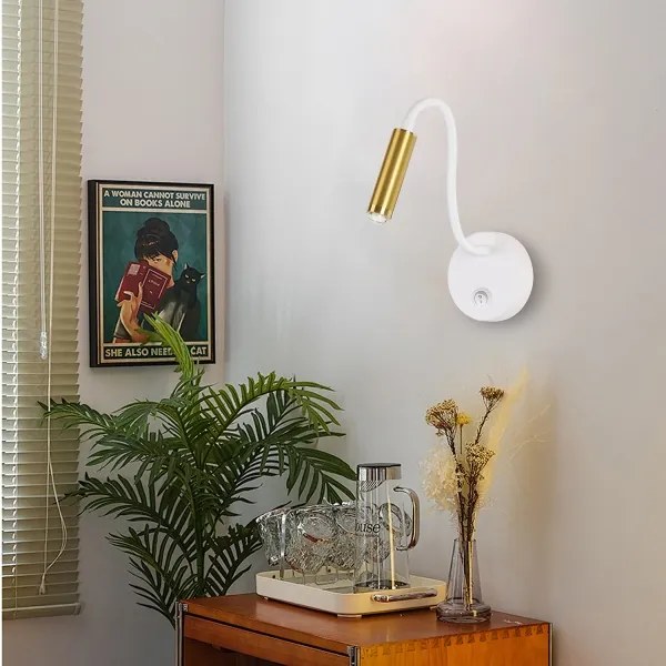 Brilagi - LED Stmievateľná flexibilná nástenná lampa MAYA 1xG9/4W/230V biela/zlatá