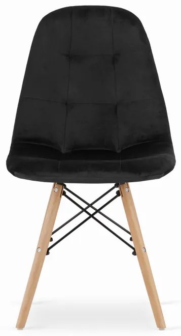 Set troch jedálenských stoličiek DUMO - čierne (hnedé nohy) (3 ks)