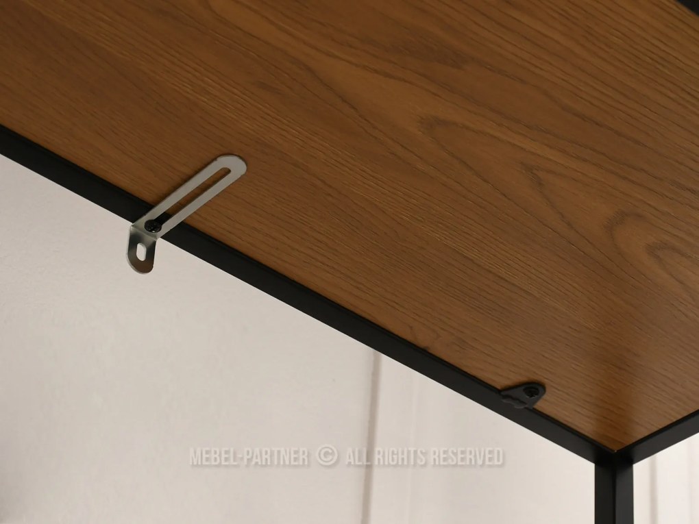 Regál Soren Reg (dub + čierna). Akcia -18%. Vlastná spoľahlivá doprava až k Vám domov. 1111379