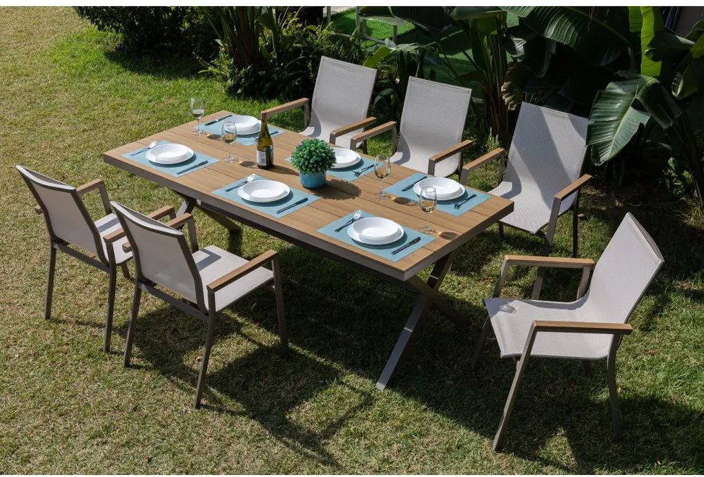 Doppler MERAN set - záhradná 7-dielna jedálenská súprava