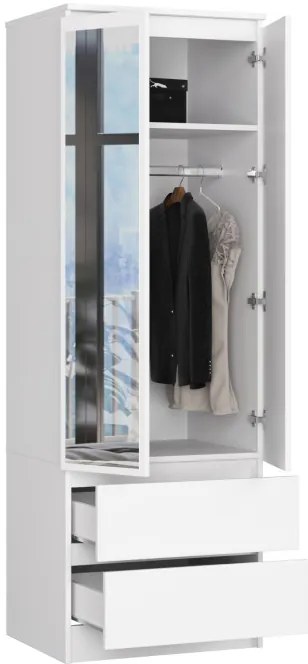 Skriňa STAR S 60 cm 2D 2SZ zrkadlá CLP biela