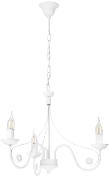 Luster na reťazi DONATO 3xE14/40W/230V biela