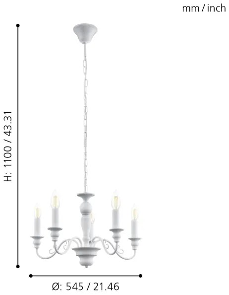 Eglo 49851 - Luster CAPOSILE 5xE14/40W/230V