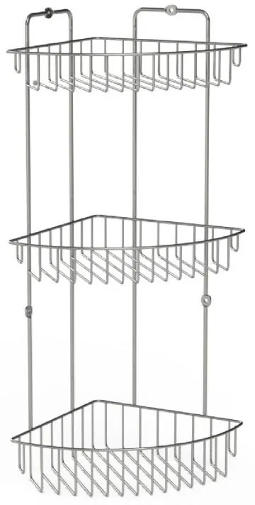 Erga Vega, 3-stupňová rohová polička 52x25,5x19 cm, chrómová, ERG-YKA-E.VEGA S3