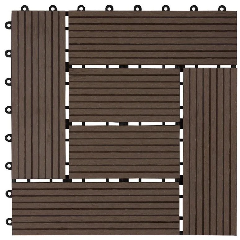 Terasová dlaždica  WPC tmavohnedá 30x30 cm