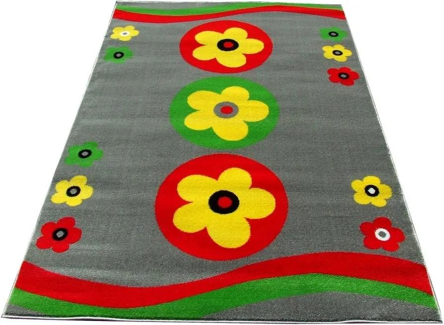 MAXMAX Detský koberec FLOWER - grey