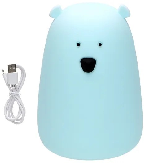 LED RGB Detská dotyková lampička BEAR LED/0,8W/5V modrá