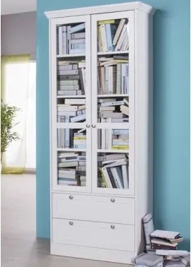 Vysoká vitrína Landwood, biela%