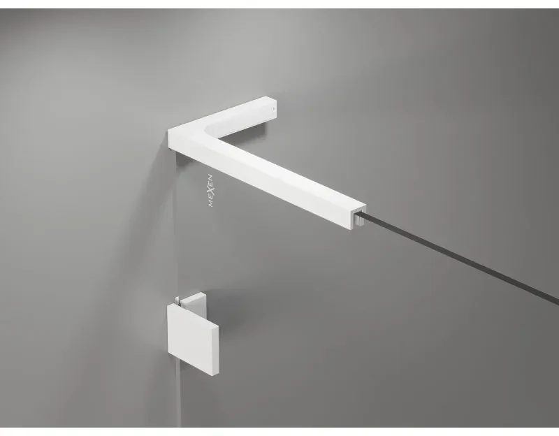 Mexen Lunar, L Duo výklopný sprchový kút 110 x 95 cm, 8mm číre sklo, biely profil, 834L-110L-095P-20-00