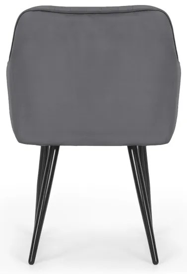 Sada dvoch jedálenských stoličiek FLORENCE zamatové, grafitové / čierne nohy (2 ks)