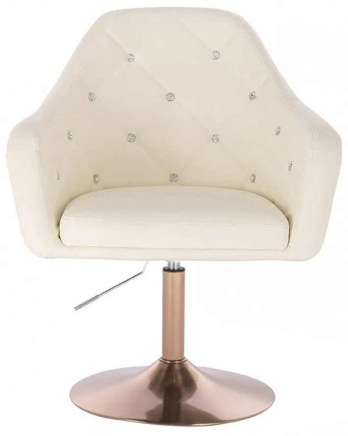 LuxuryForm DESIGN Kreslo ROMA na zlatom tanieri - krémové