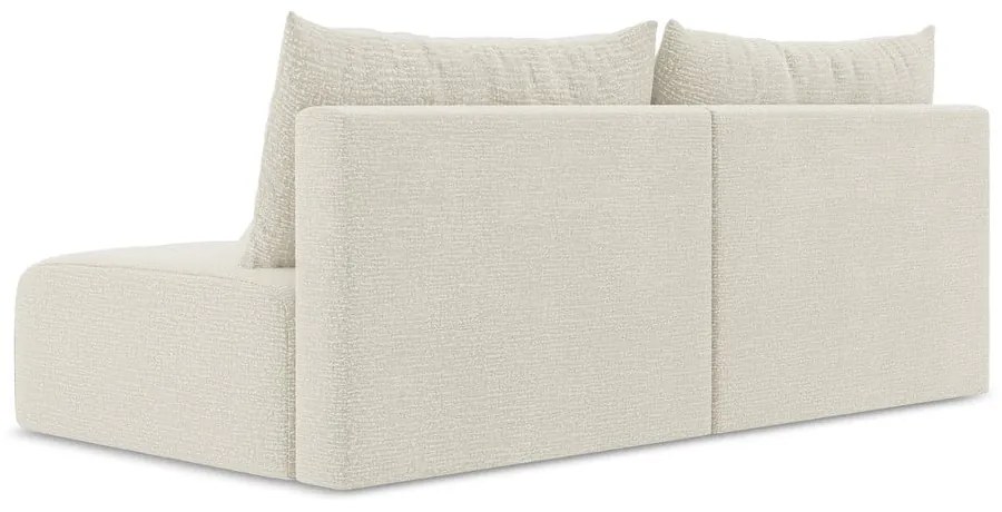 Krémovobiela rozkladacia/s úložným priestorom pohovka 216 cm Kalena – Makamii