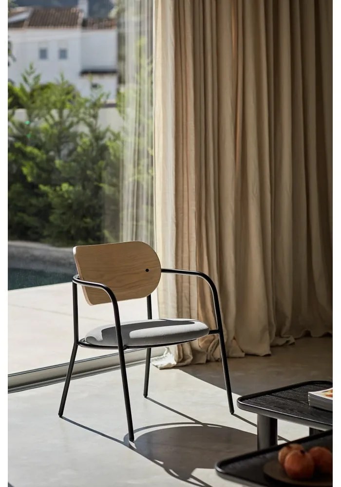 Svetlosivé kreslo v dekore jaseňa Eclipse - Teulat