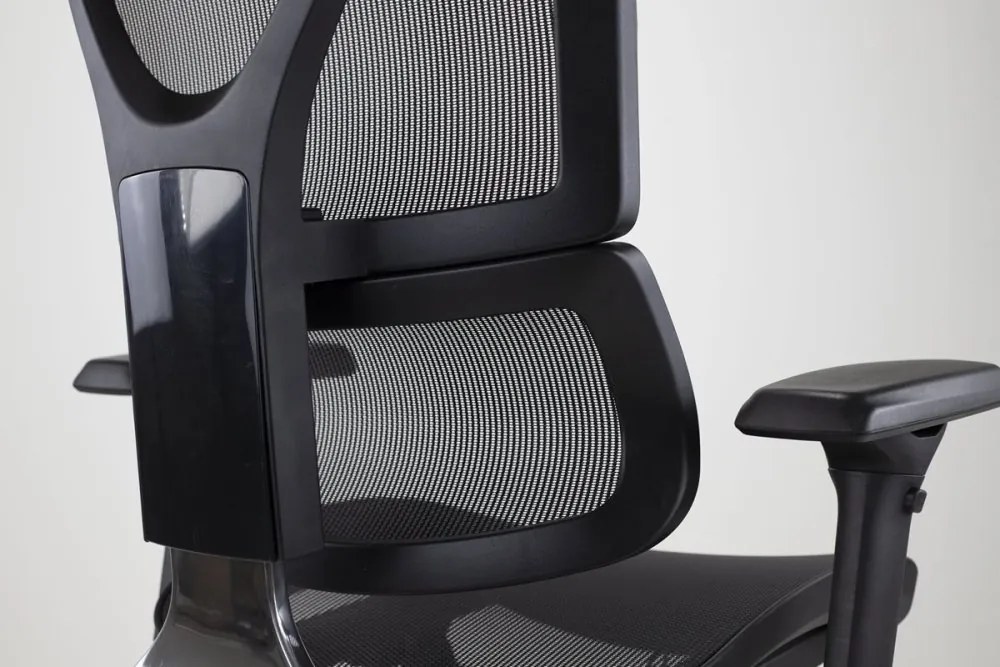 Kancelárska ergonomická stolička KORINA — sieť, čierna, nosnosť 150 kg