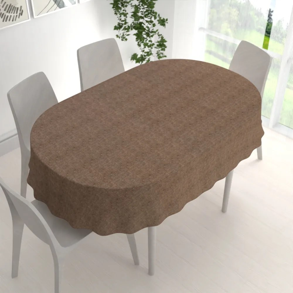Biante Dekoračný oválny obrus PML-120 Hnedá režná 50x100 cm