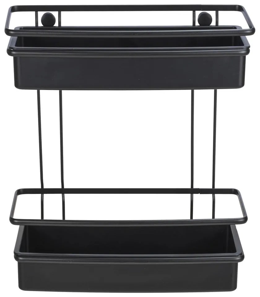 Čierna sprchová polica Wenko Molinella, 30 x 35 cm