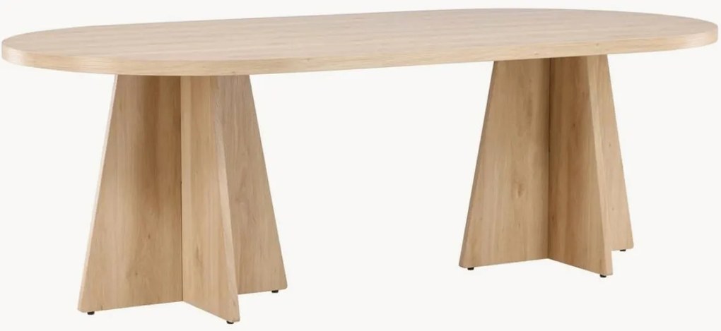 Oválny jedálenský stôl v drevenom vzhľade Bootcut, 230 x 115 cm