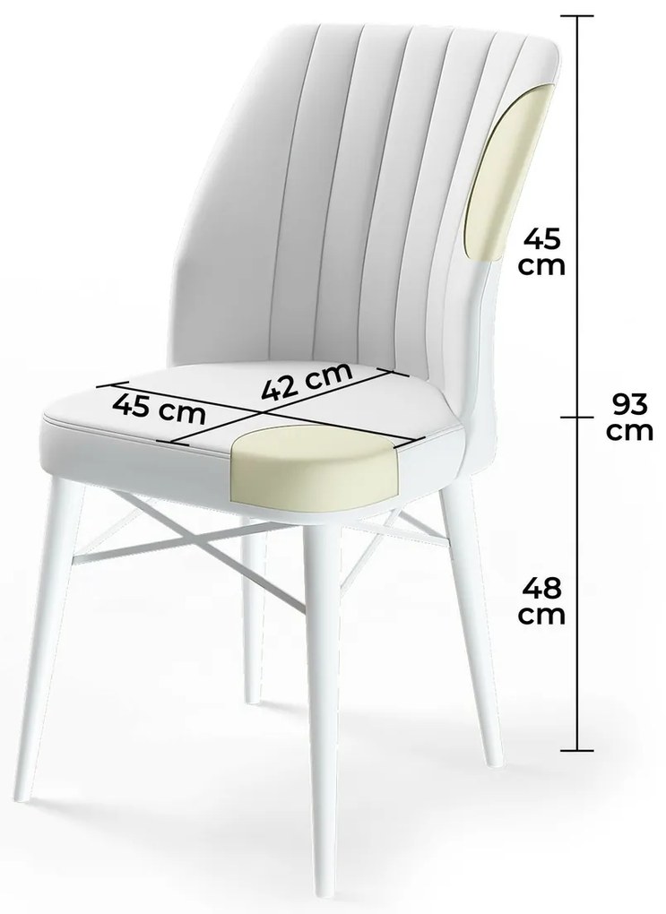 Súprava jedálenských stoličiek Flex Fume and White, 4
