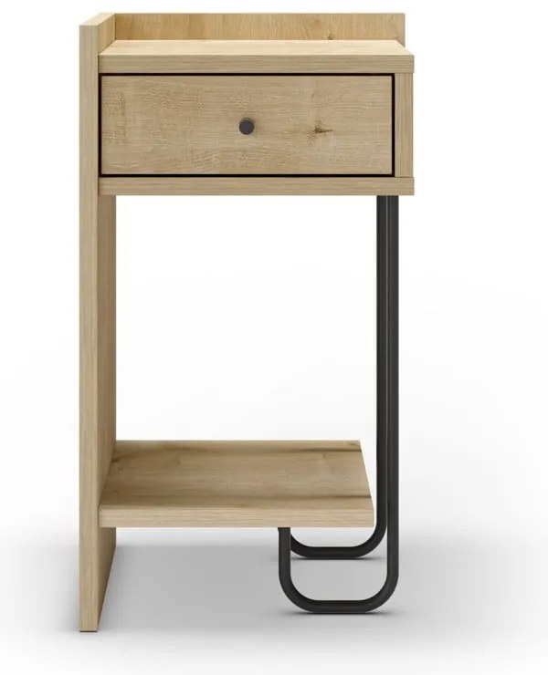 Nočný stolík v dekore duba s poličkami v prírodnej farbe Mercure – Marckeric