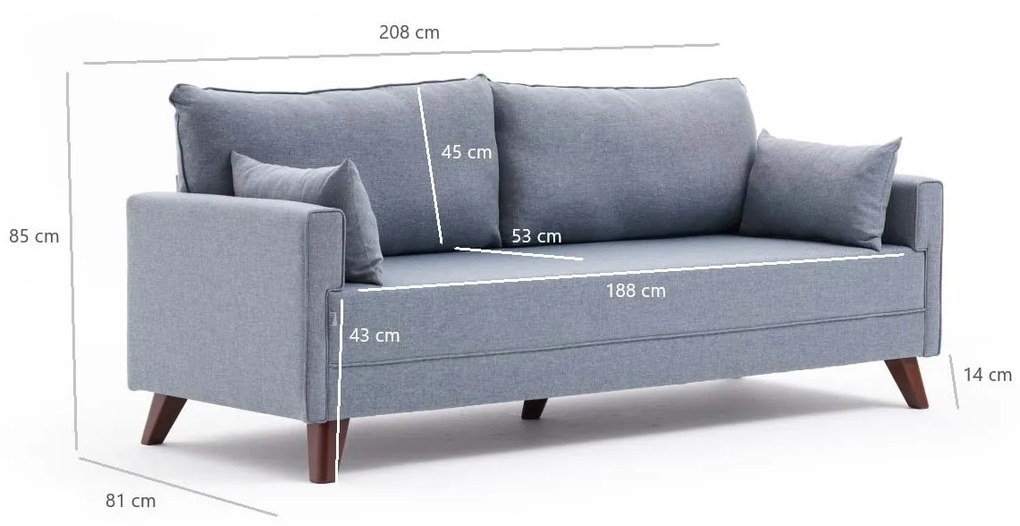 Trojmiestna pohovka Bella Soft 208 × 85 × 81 cm