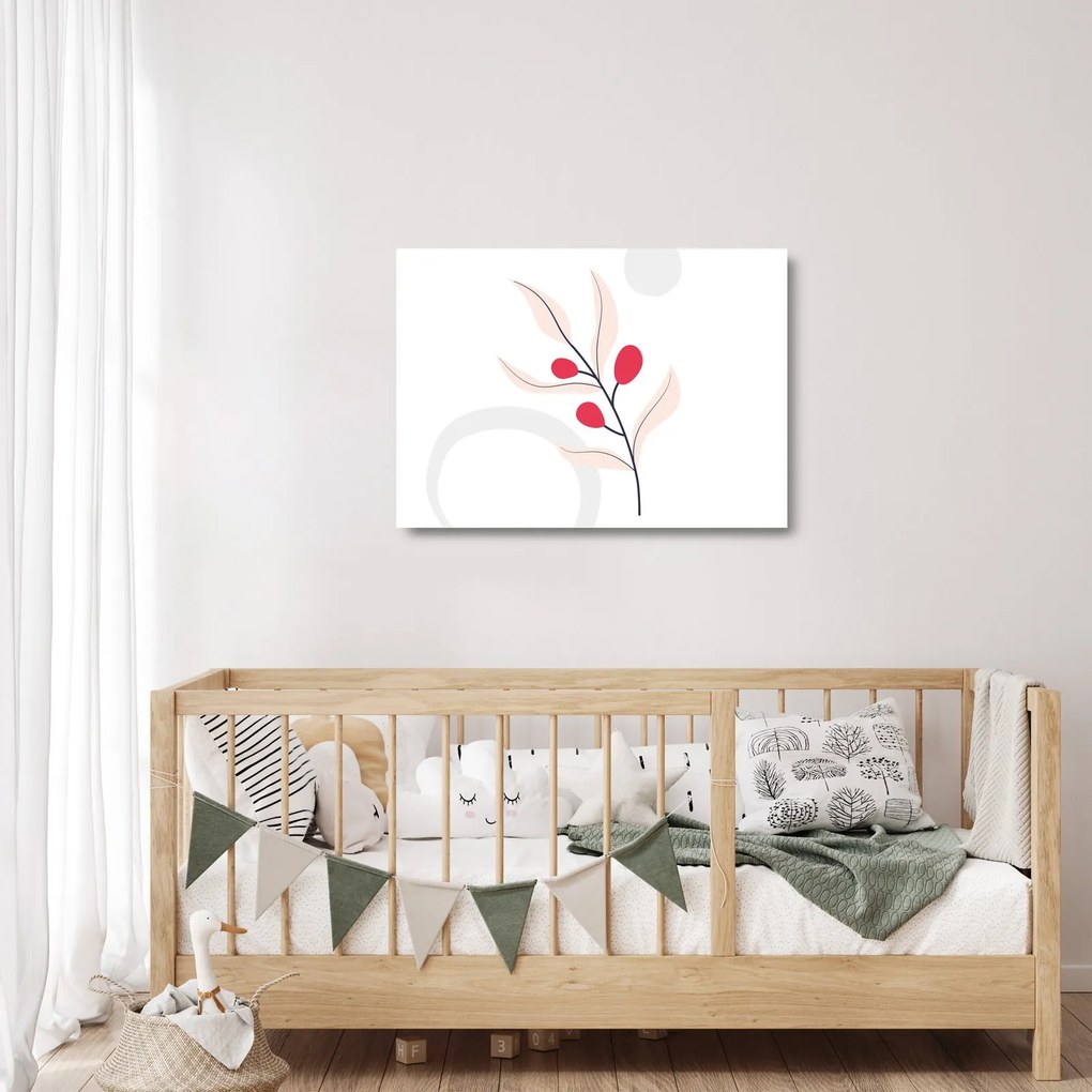 Sklenený obraz - Ružová florálna abstrakcia N⁰3 (70x50 cm)