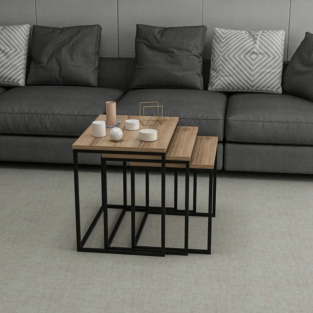 Odkladací stolík Evia Walnut, 3 ks