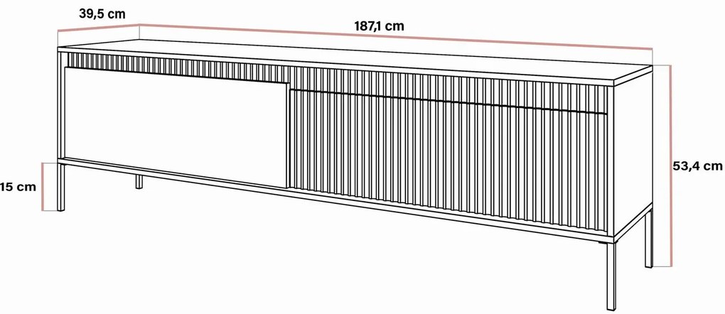 TV stolík DONNA bežový 187 cm