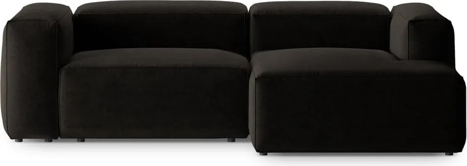 Čierna rohová pohovka (pravý roh/s leňoškou) Bergamo – Cosmopolitan Design