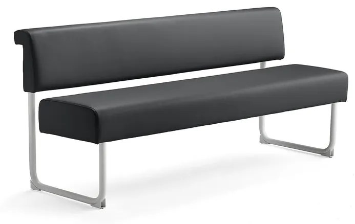 Pohovka START, dĺžka 1800 mm, koženka, antracit, biela