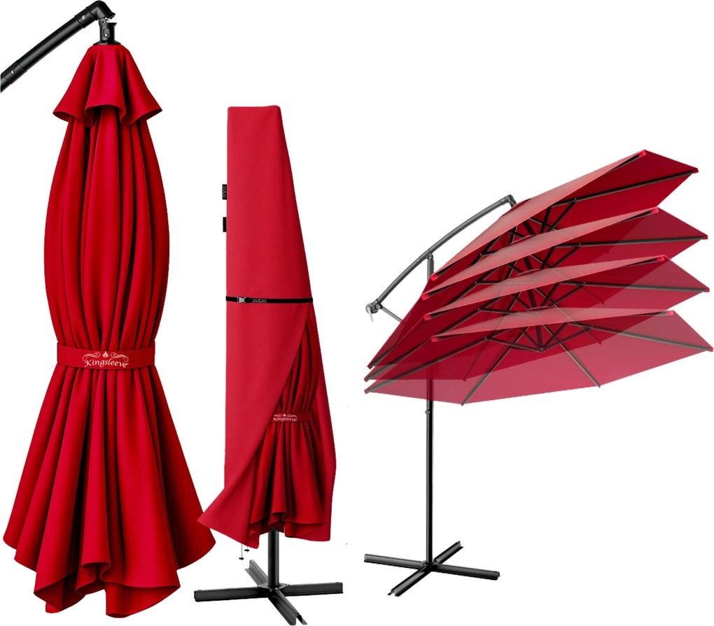 Záhradný slnečník Aluni 330 cm červený