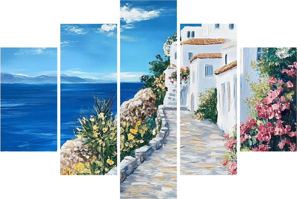 Obraz - Ulička pri mori (150x105 cm)