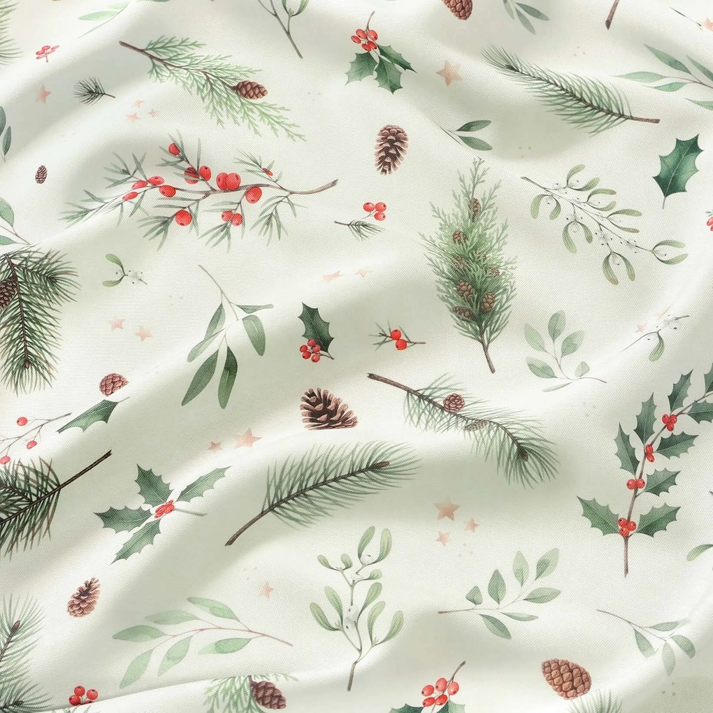 Goldea vianočný behúň na stôl teflónový - zimné vetvičky 20x140 cm