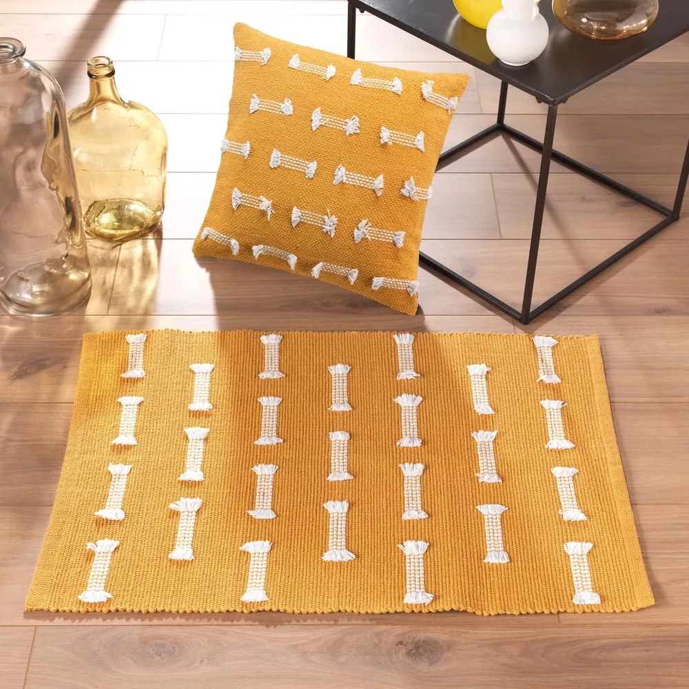 Okrovožltý prateľný koberec 50x80 cm Juline – douceur d'intérieur