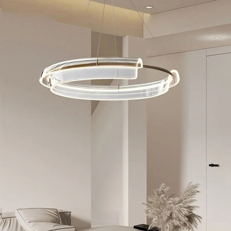 Toolight Toolight, LED závesné svietidlo 58cm s diaľkovým ovládaním APP1672-CP, zlatá matná, OSW-06137