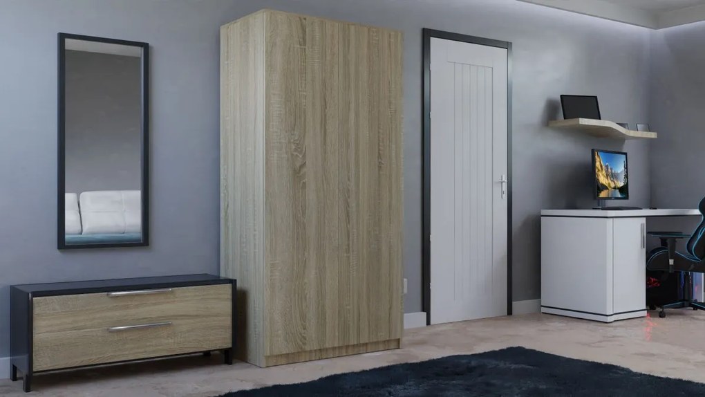 Šatníková skriňa Malva 90 cm dub sonoma