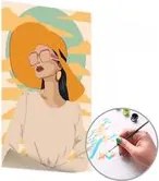 Maľovanie podľa čísel ŽENA V ŽLTOM KLOBÚKU – nízka náročnosť 40x60 cm