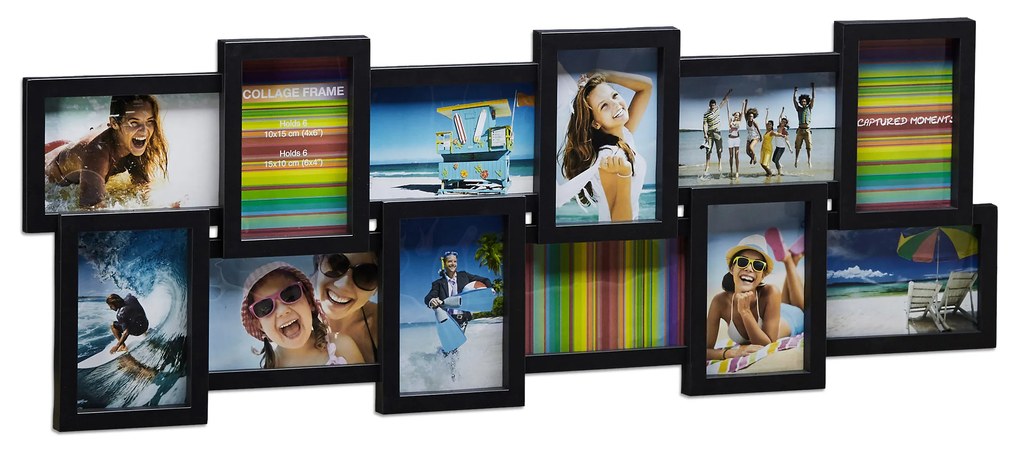 Multirám na 12 fotiek Collage, RD1995, 81cm, čierny