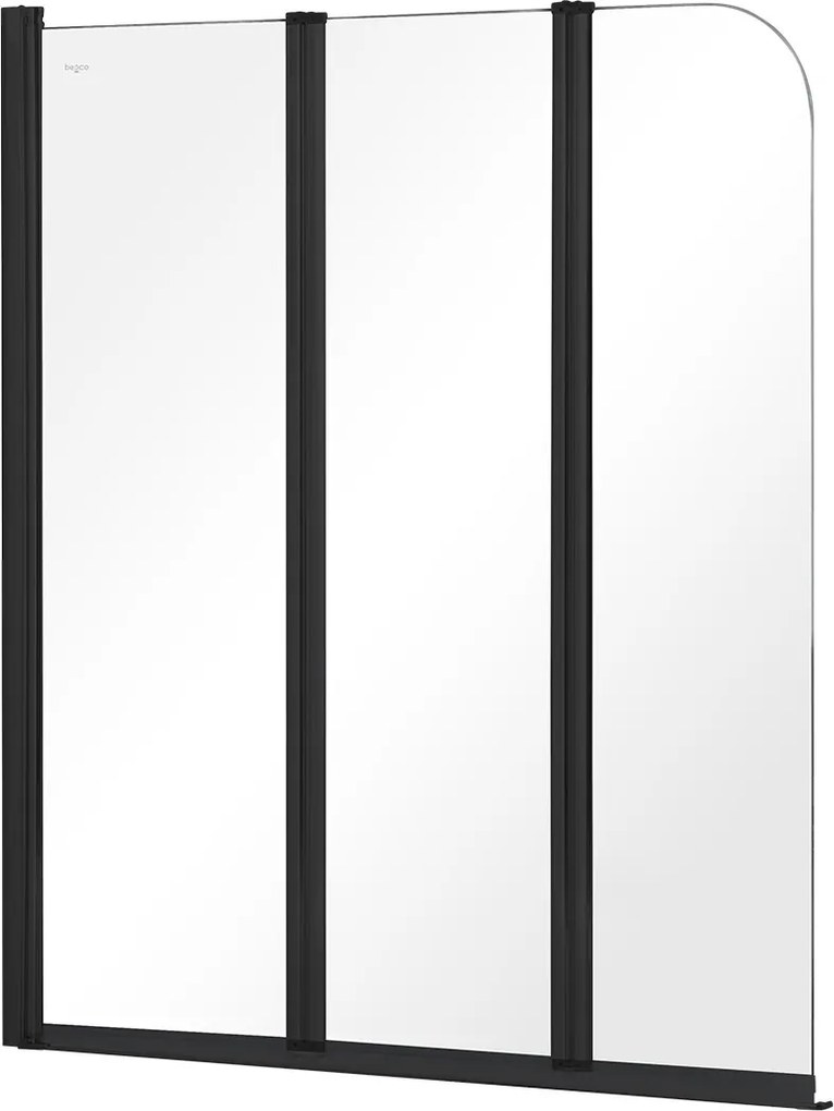 Besco Vaňová zástena PRIME BLACK 3 120140 (120x140 cm | Transparent)