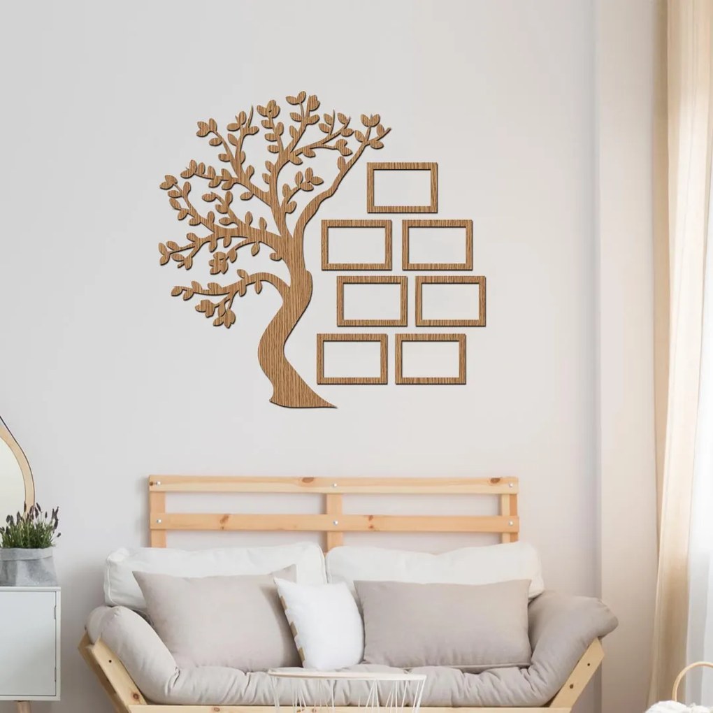 drevo zivota Drevený rodostrom so 7 fotorámikmi Farebný vzor: Biela, Veľkosť fotoramčiků: 50x70